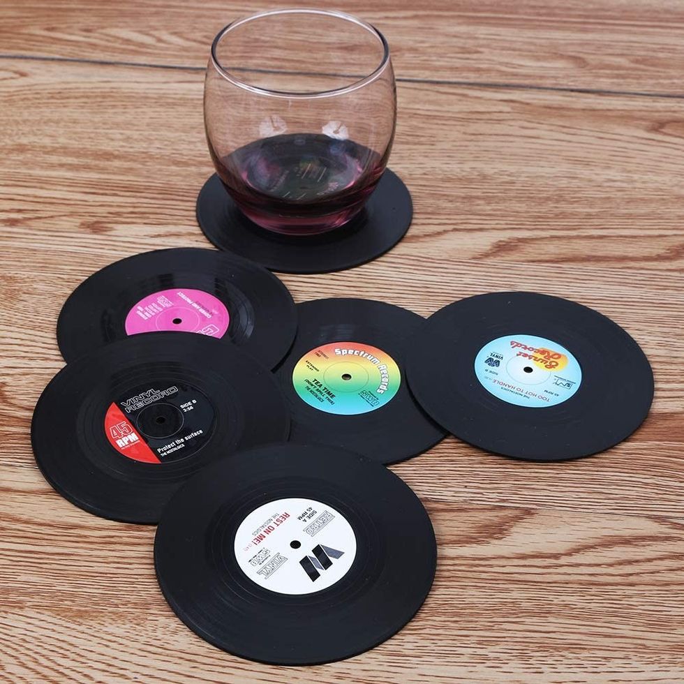 homEdge Vinyl Record Coasters