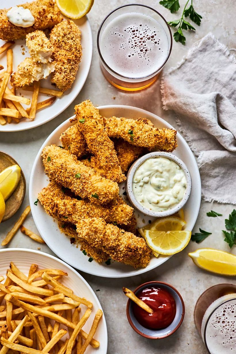 Homemade Fish Sticks with Tartar Sauce