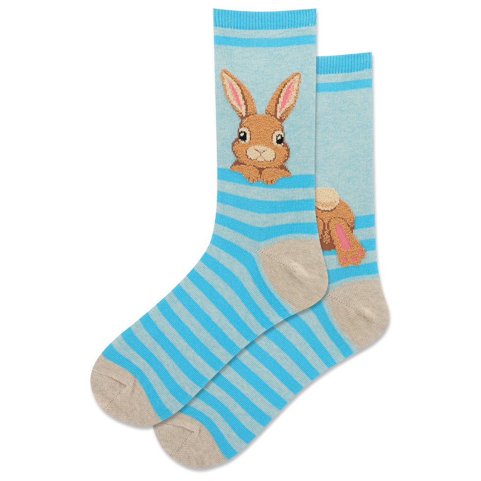 HOTSOX Women's Fuzzy Bunny Crew Sock