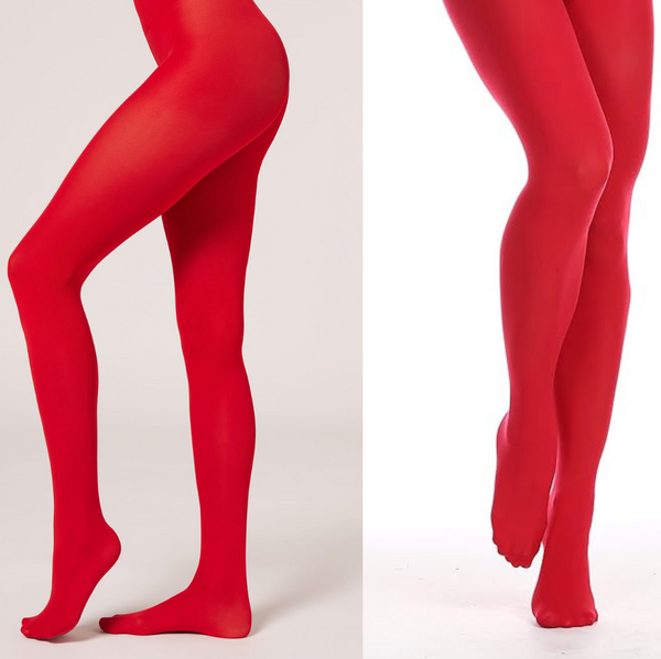 Red Opaque Tights 