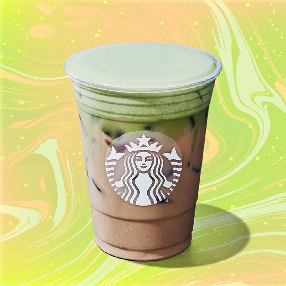 Iced Chai Latte with Matcha Cream Cold Foam custom starbucks drink