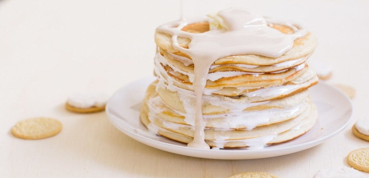 It's Happening: The Marshmallow Crispy Oreo Pancake with Marshmallow Syrup  - Brit + Co