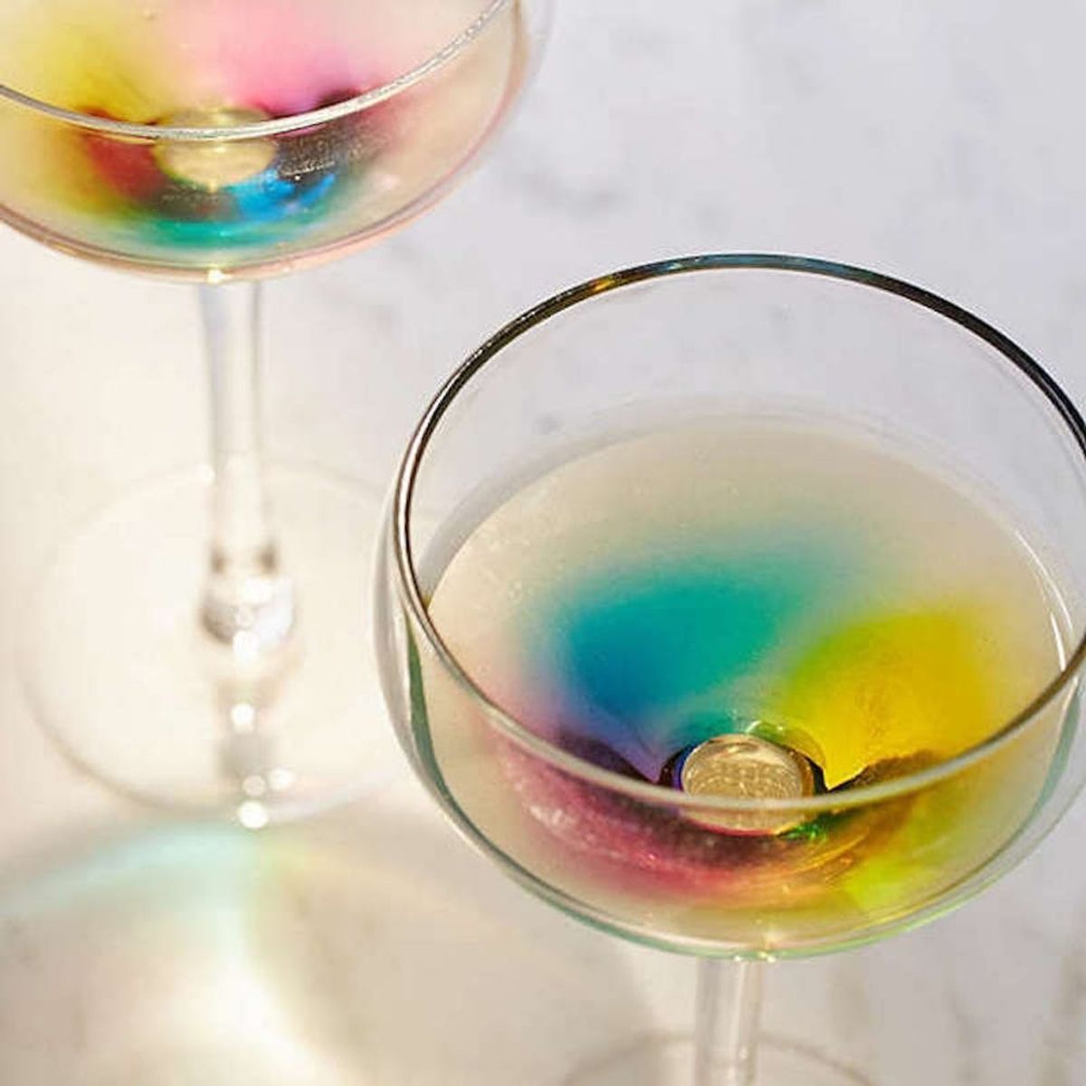 These Wine Glasses Put RAINBOWS into Your Champagne