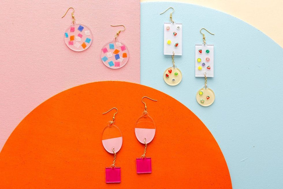 3 Acrylic DIY Earrings Brit + Co