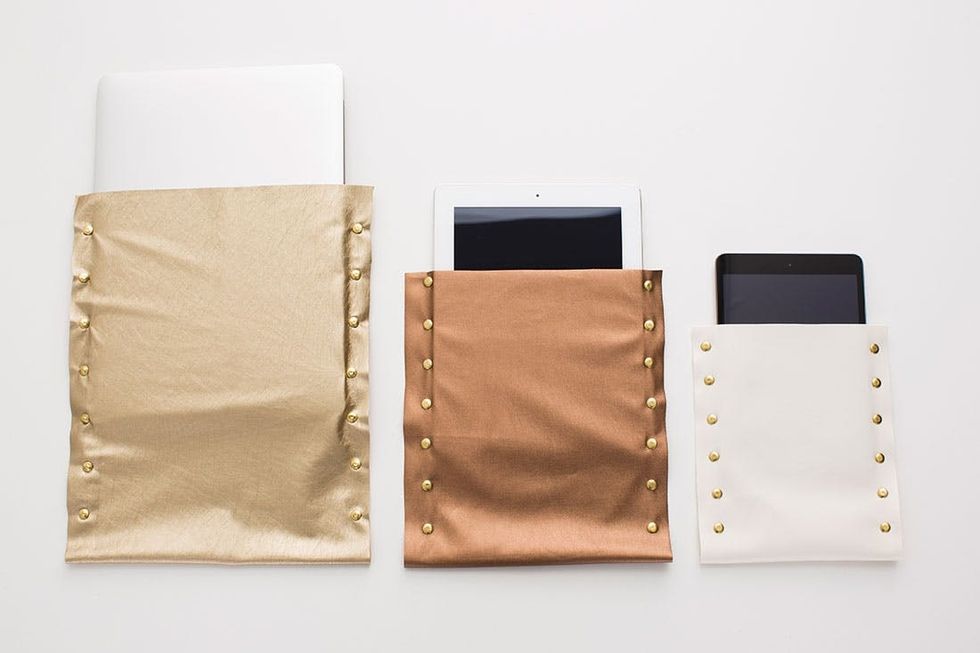 10-Minute DIY: Make This Glam Leather Laptop Sleeve - Brit + Co