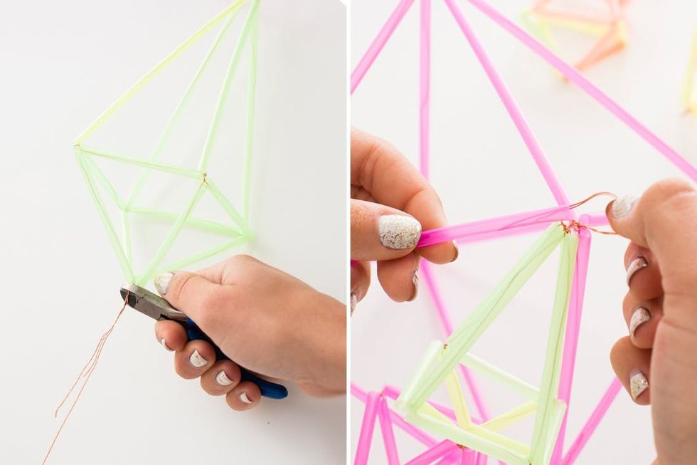 How to Repurpose Straws to Make Modern Geometric Mobiles - Brit + Co