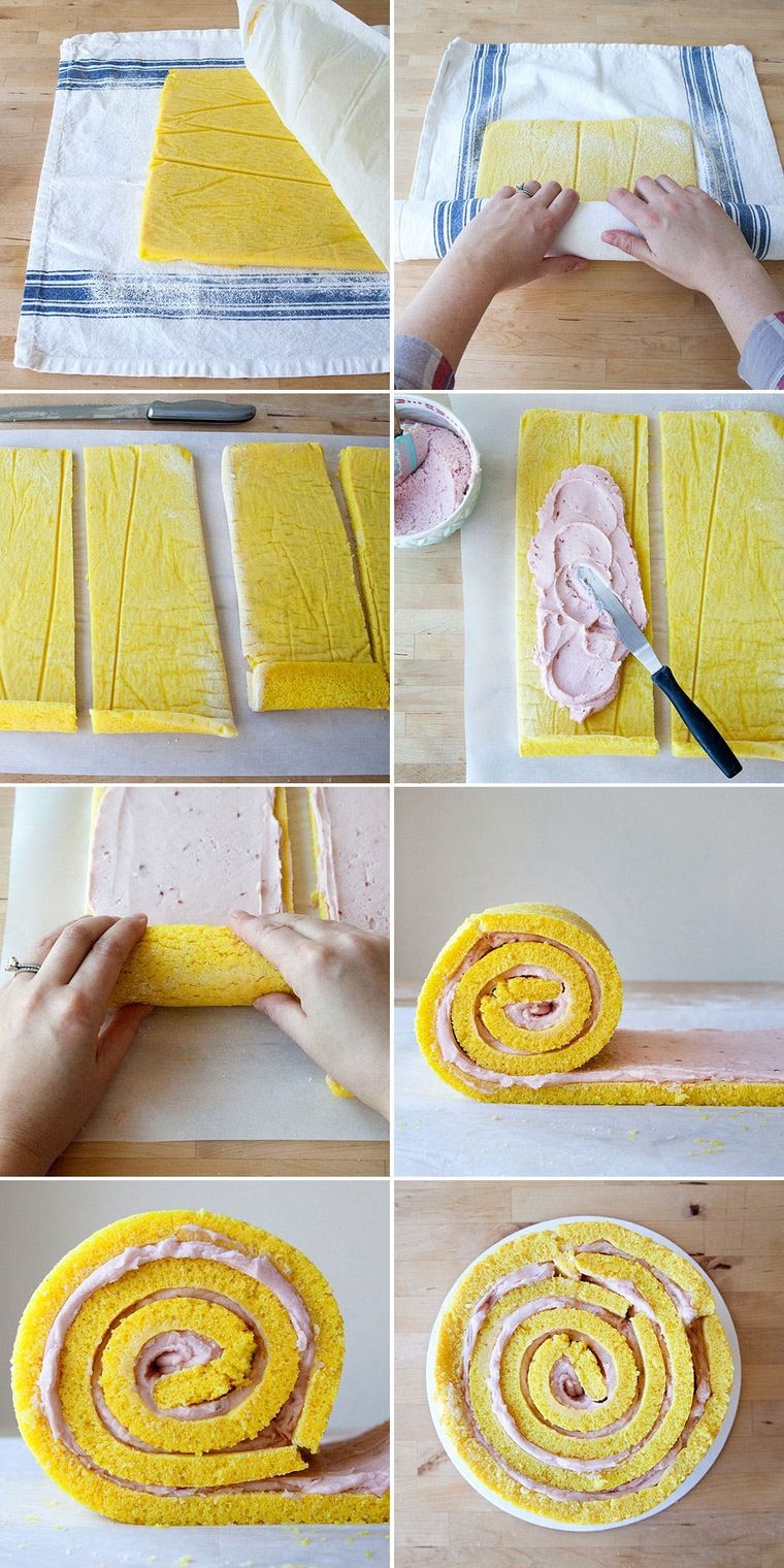 Vertical roll cake