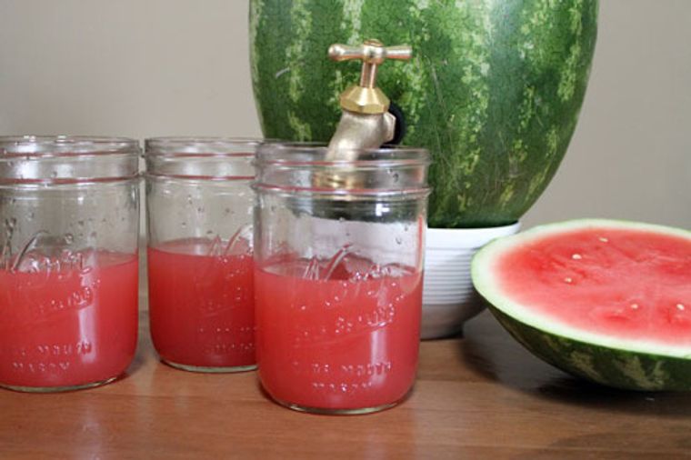 Watermelon Drink Dispenser with Cups - 5 Pc.