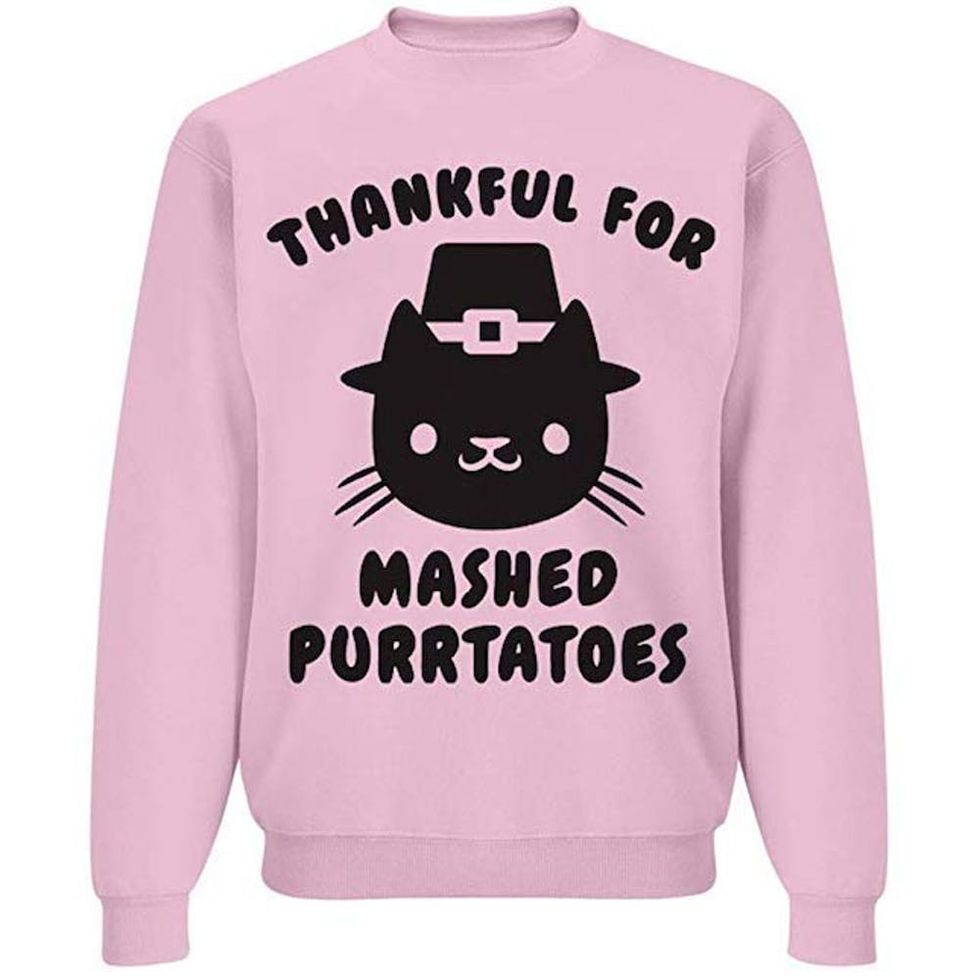 Inktastic Ugly Thanksgiving Sweater Design with Turkey and Football T-Shirt  