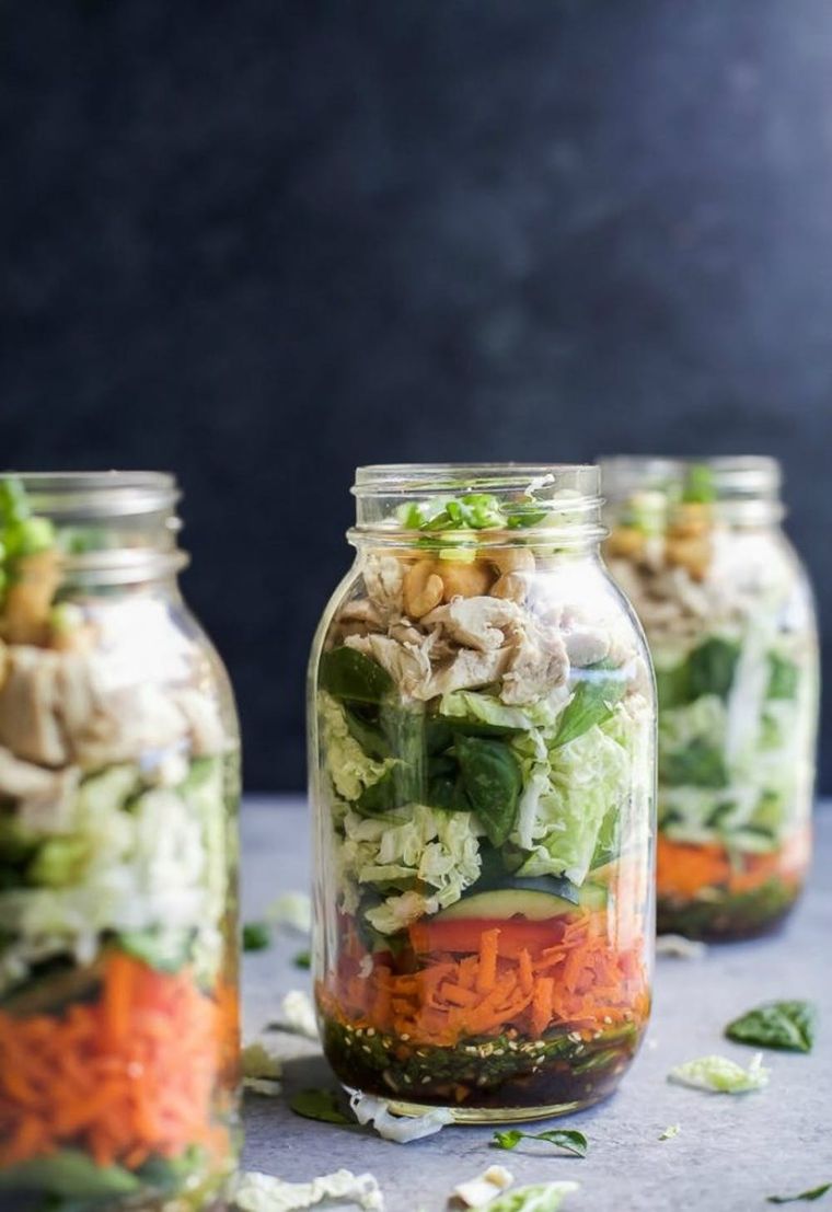 Ranch Chicken Jar Salads - Sweet Peas and Saffron