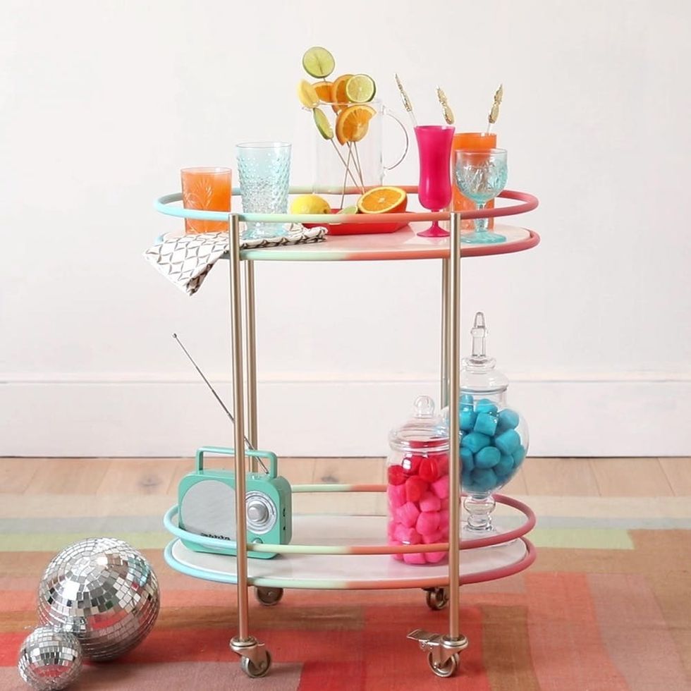 How to DIY the Rainbow Bar Cart of Your Dreams