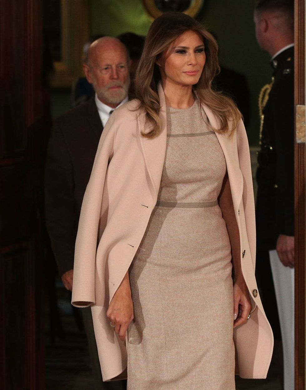 Melania Trump Makes Anti-Bullying Appearance in $3000 Baby Pink Coat ...