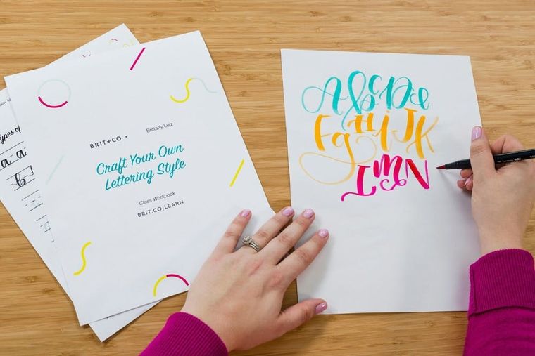 Craft Your Own Brush Lettering Style With Brittany Luiz of Tombow - Brit +  Co