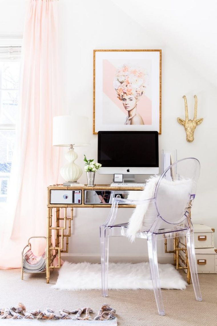 Home Office Set-Up  Feminine home offices, Office inspiration workspaces,  Feminine home office ideas