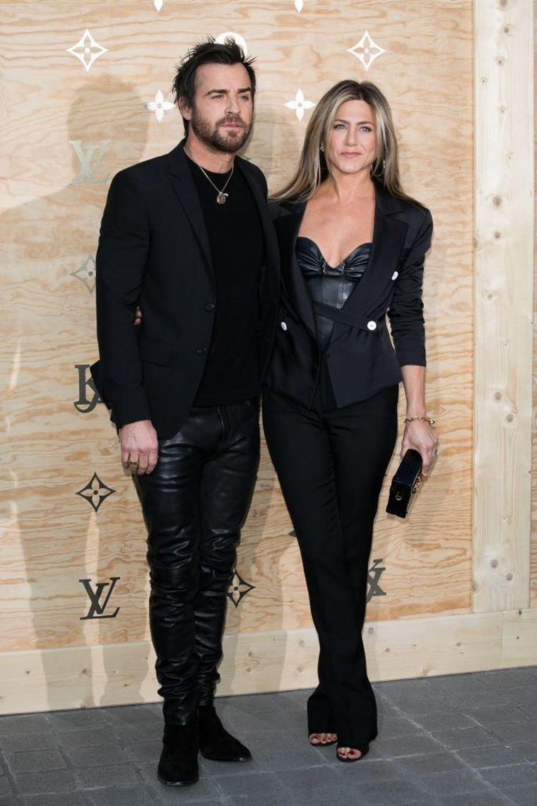 Jennifer Aniston and Justin Theroux sizzle in matching leather on