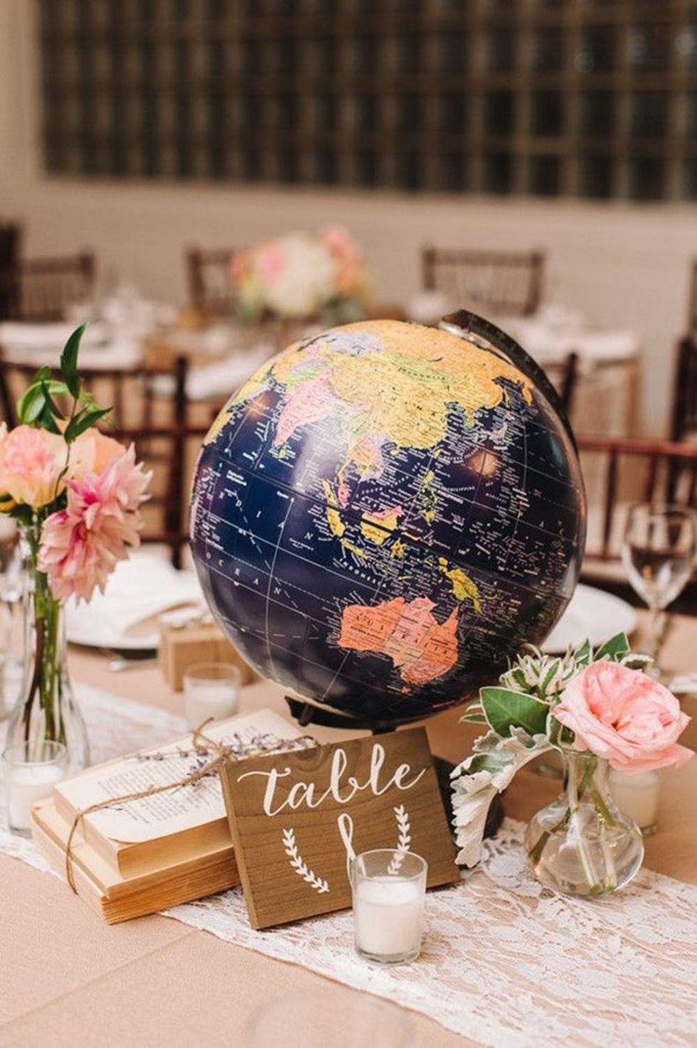 Diy Great Gatsby wedding Globe Centerpieces 