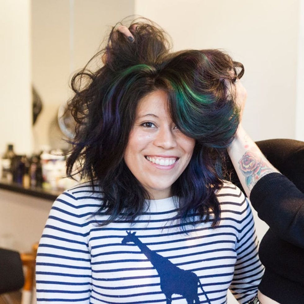 This Crazy New Hair Dye Trend I Tried Finally Lets Brunettes Have Some Fun  - Brit + Co