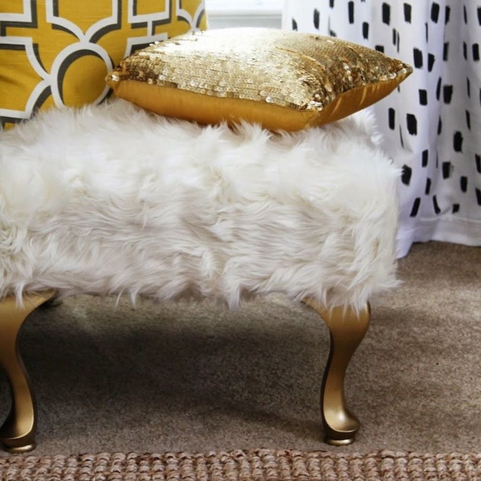 DIY Faux Fur Chair Covers and Cushions - A Beautiful Mess