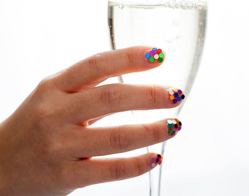 Introducing the Ultimate New Year’s Eve Mani: Confetti Nail Art