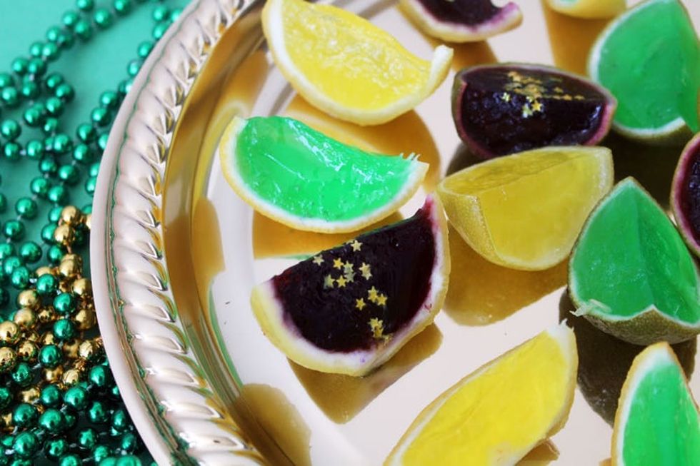 Celebrate Fat Tuesday with Mardi Gras Jello Shots