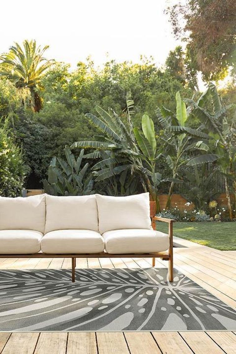 Rio Green Palm Leaves Reversible Indoor Outdoor Floor Mat - World