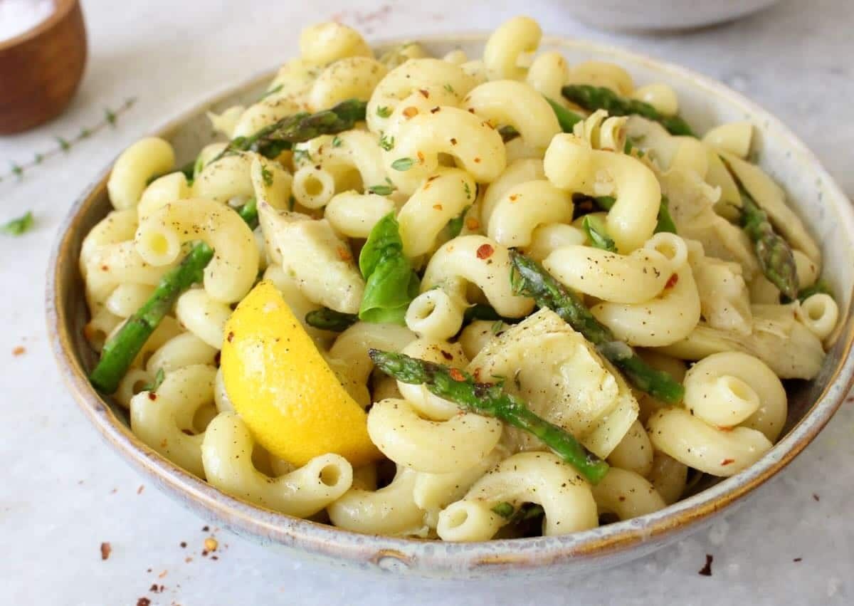 lemon artichoke pasta salad