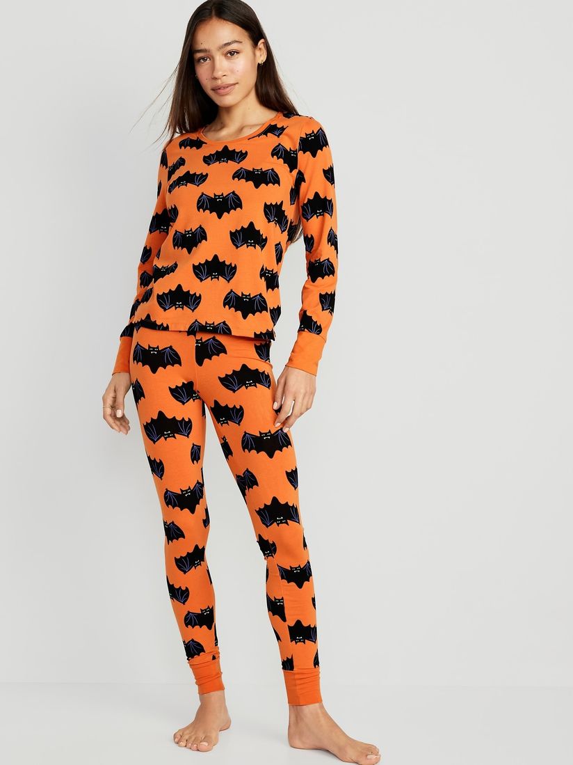 Queen Of The Pumpkin Patch Halloween PJ Set - Black/Orange