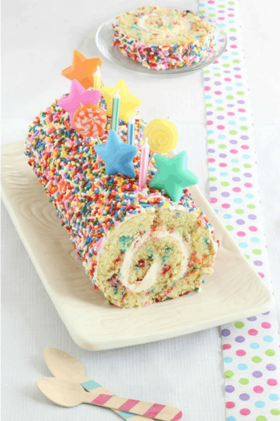 Confetti Swiss Roll Baking Kit For Kids 6-12, Real Jelly Roll Cake