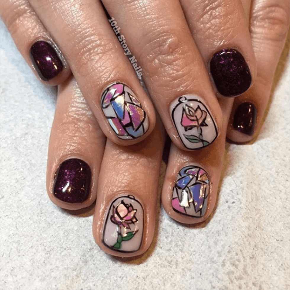beauty and the beast nail designs