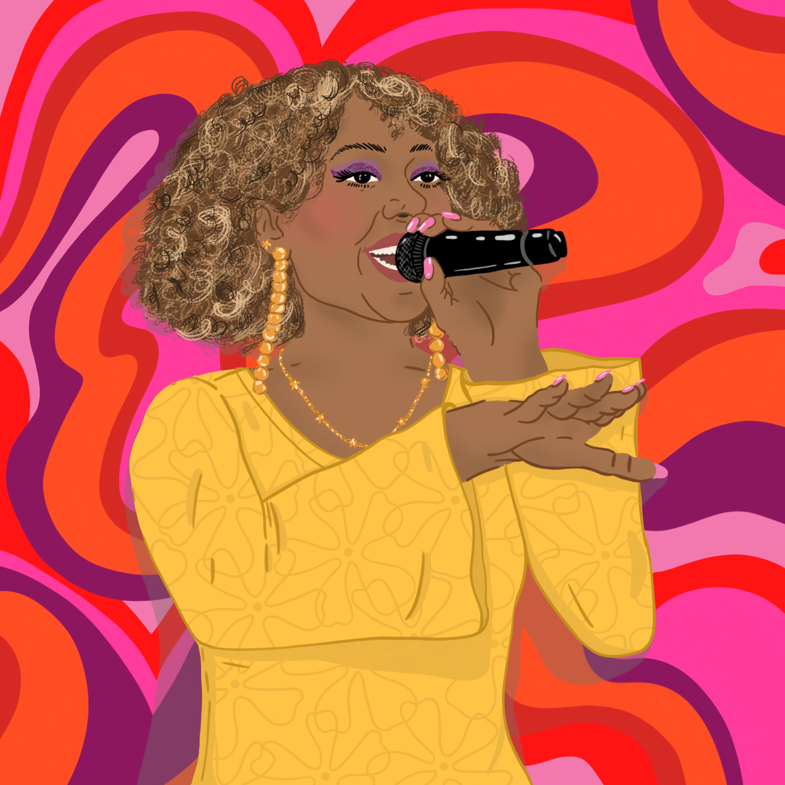illustration of woman in music industry