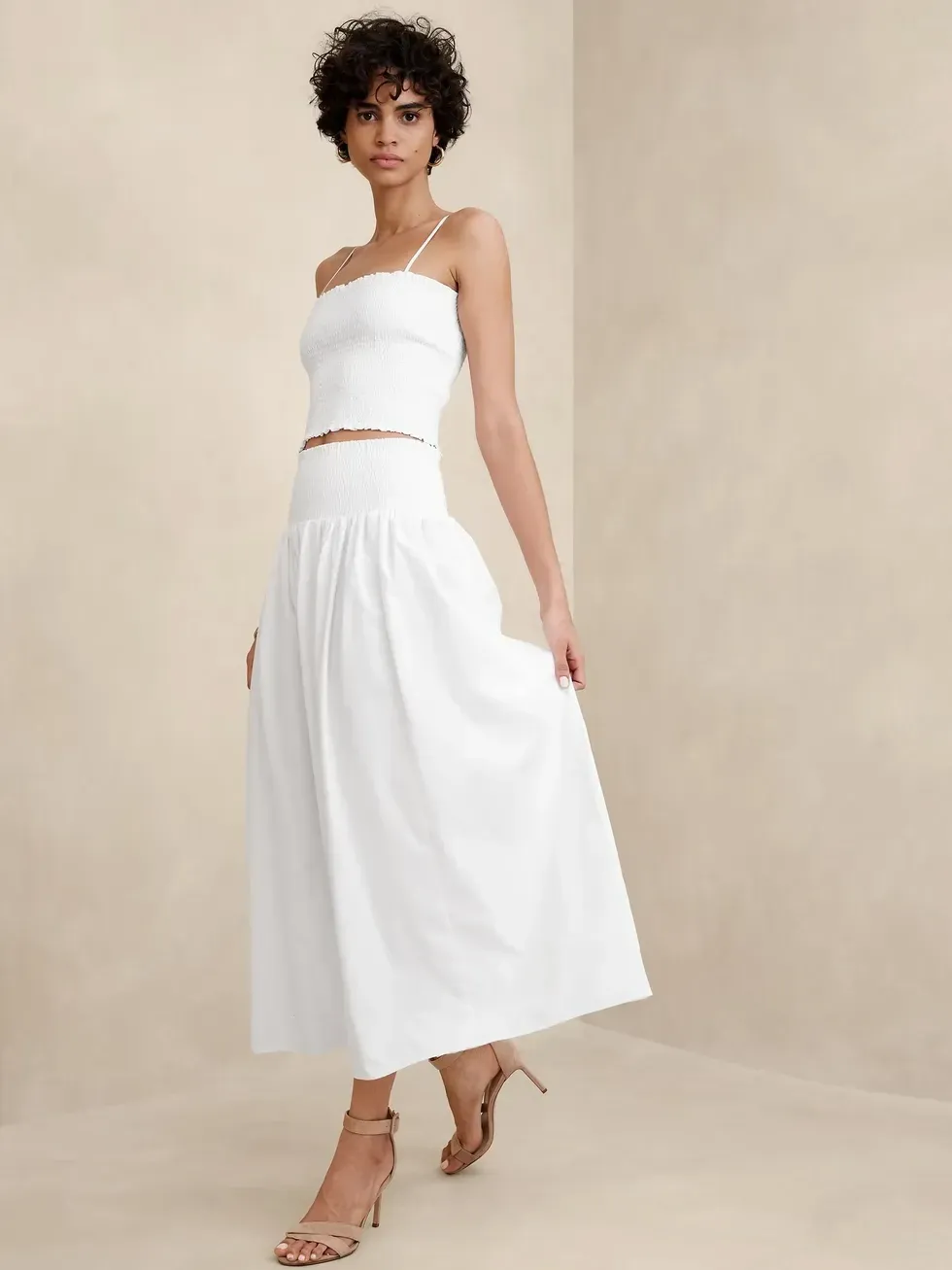 white midi skirts