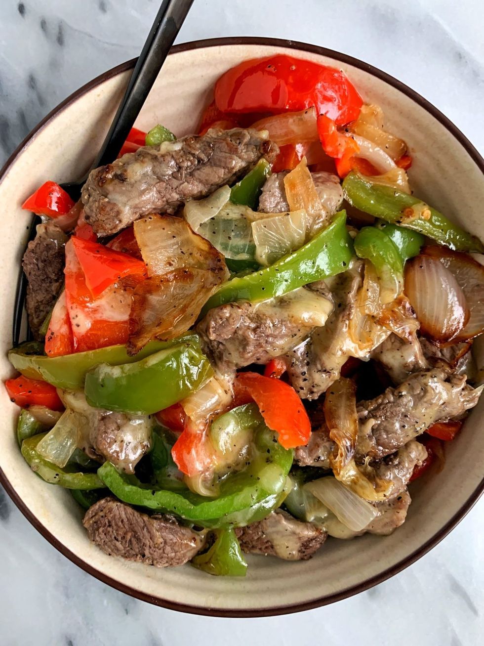 Insanely Easy Philly Cheesesteak Skillet recipe