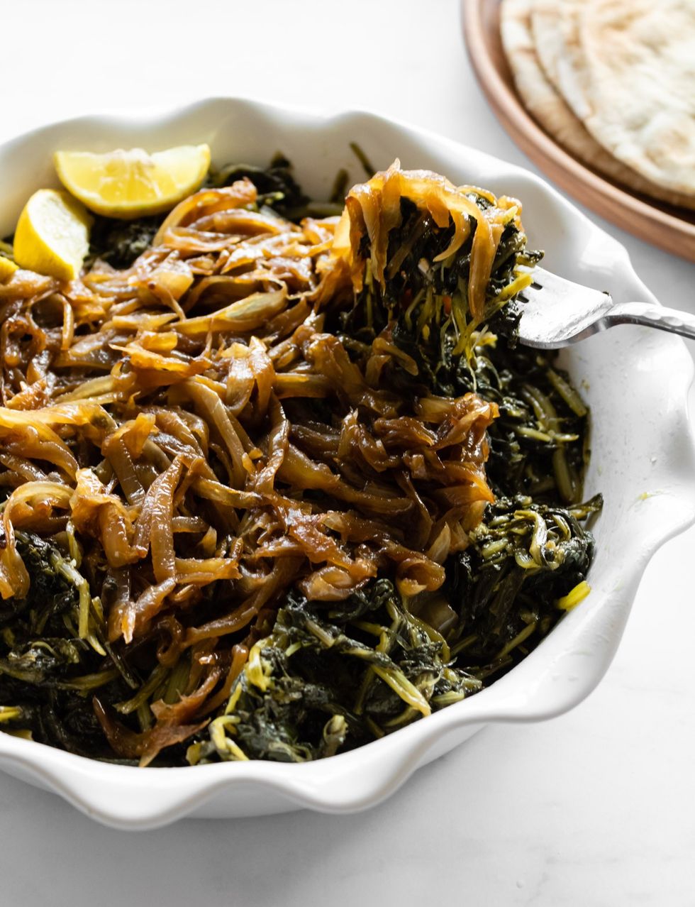 Instant Pot Dandelion Greens With Caramelized Onions