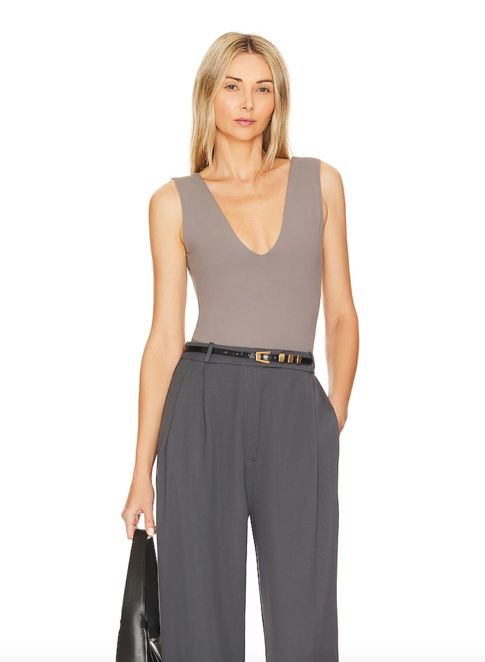 Intimately Keep It Sleek Bodysuit in Charcoal