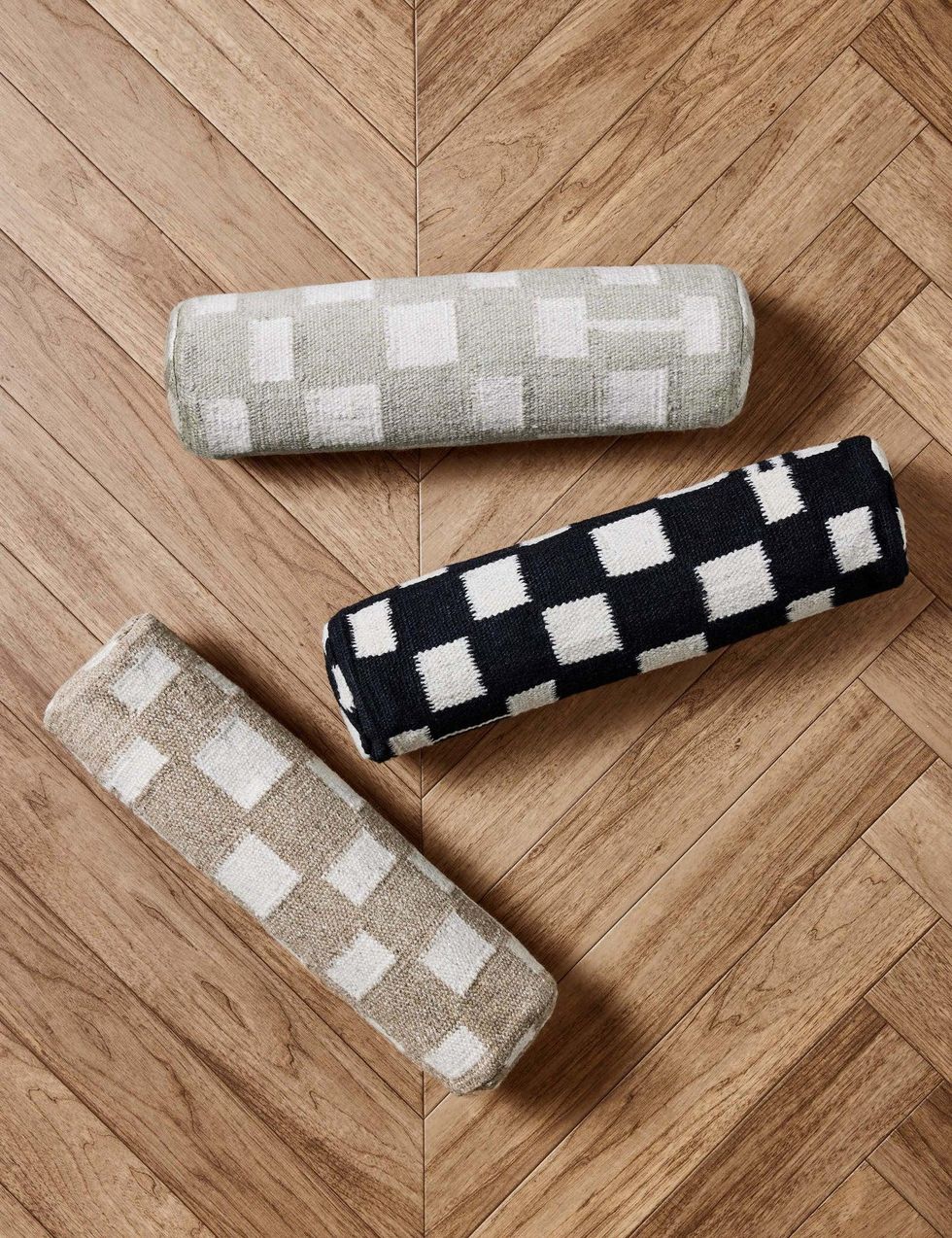 Irregular Checkerboard Bolster Pillow Checkered Home Decor