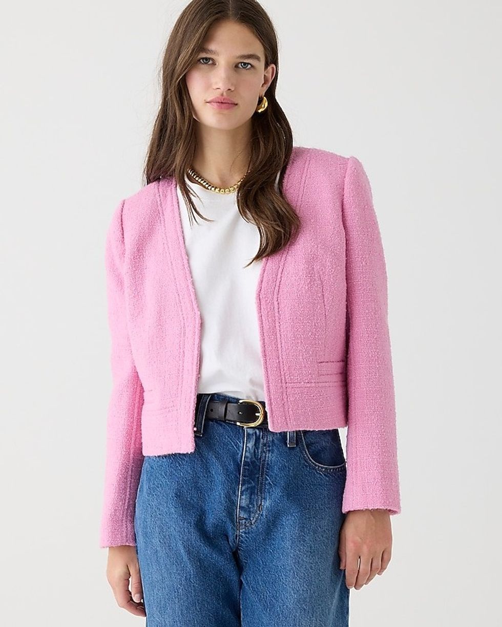 J. Crew Collarless Lady Jacket in Maritime Tweed