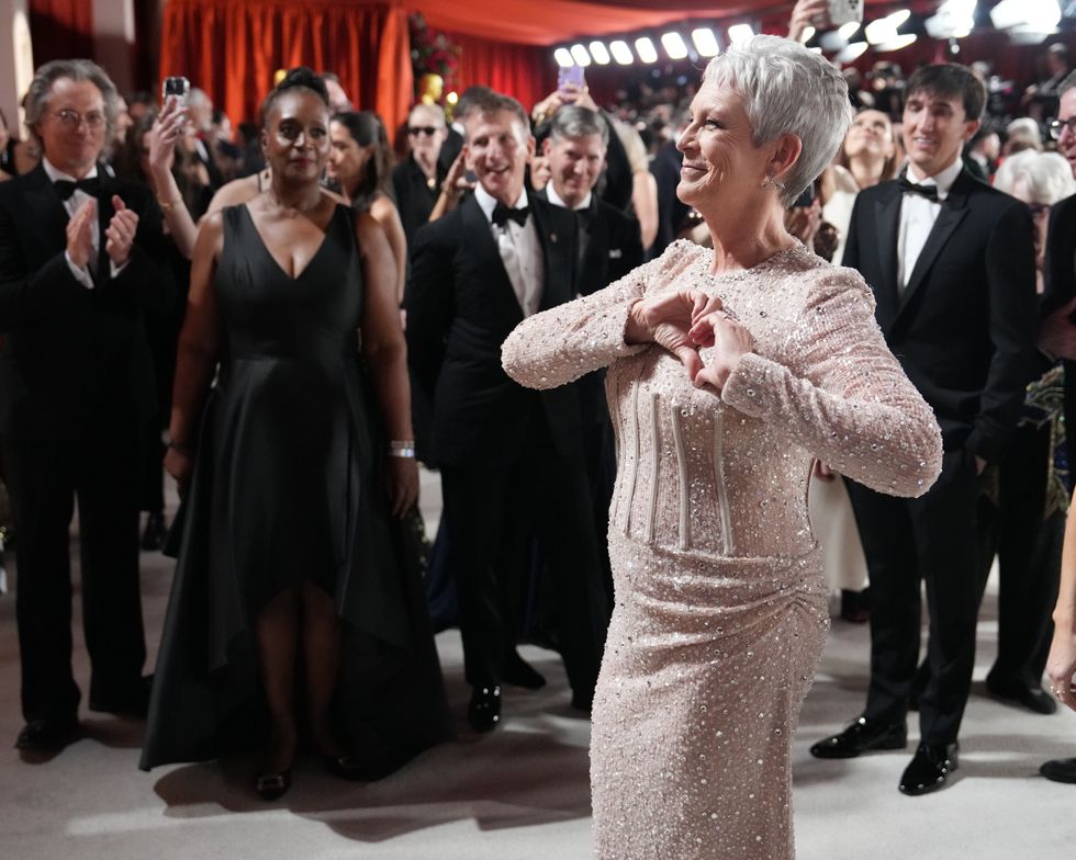 Jamie Lee-Curtis on the champagne carpet for the 95th Academy Awards