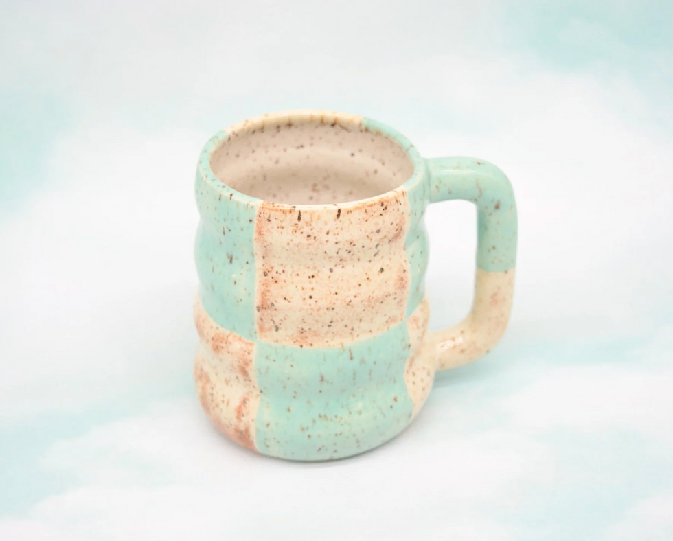 Juice Ceramics Seafoam Checkerboard Mug x Free People