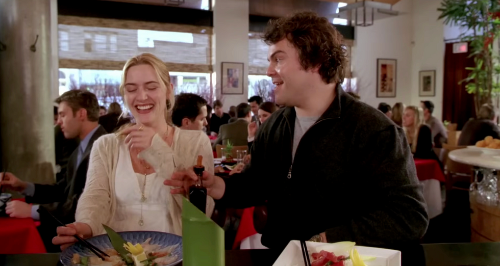 kate winslet as iris and jack black as miles in the holiday