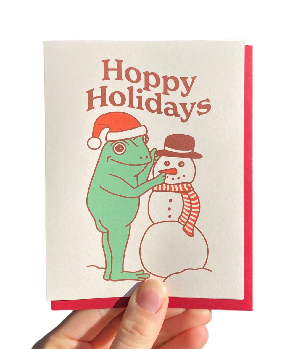 Kira Cyan Frog Holiday Card