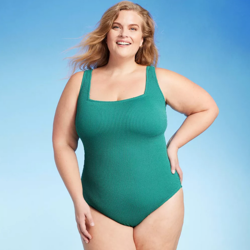 Swim 365 Women's Plus Size One-piece Tank Swimsuit With Adjustable Straps -  14, Blue : Target