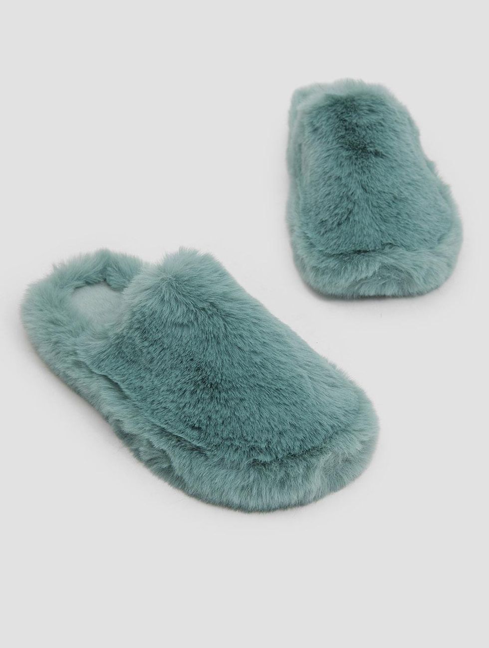 Lattelier Round-Toe Furry slippers