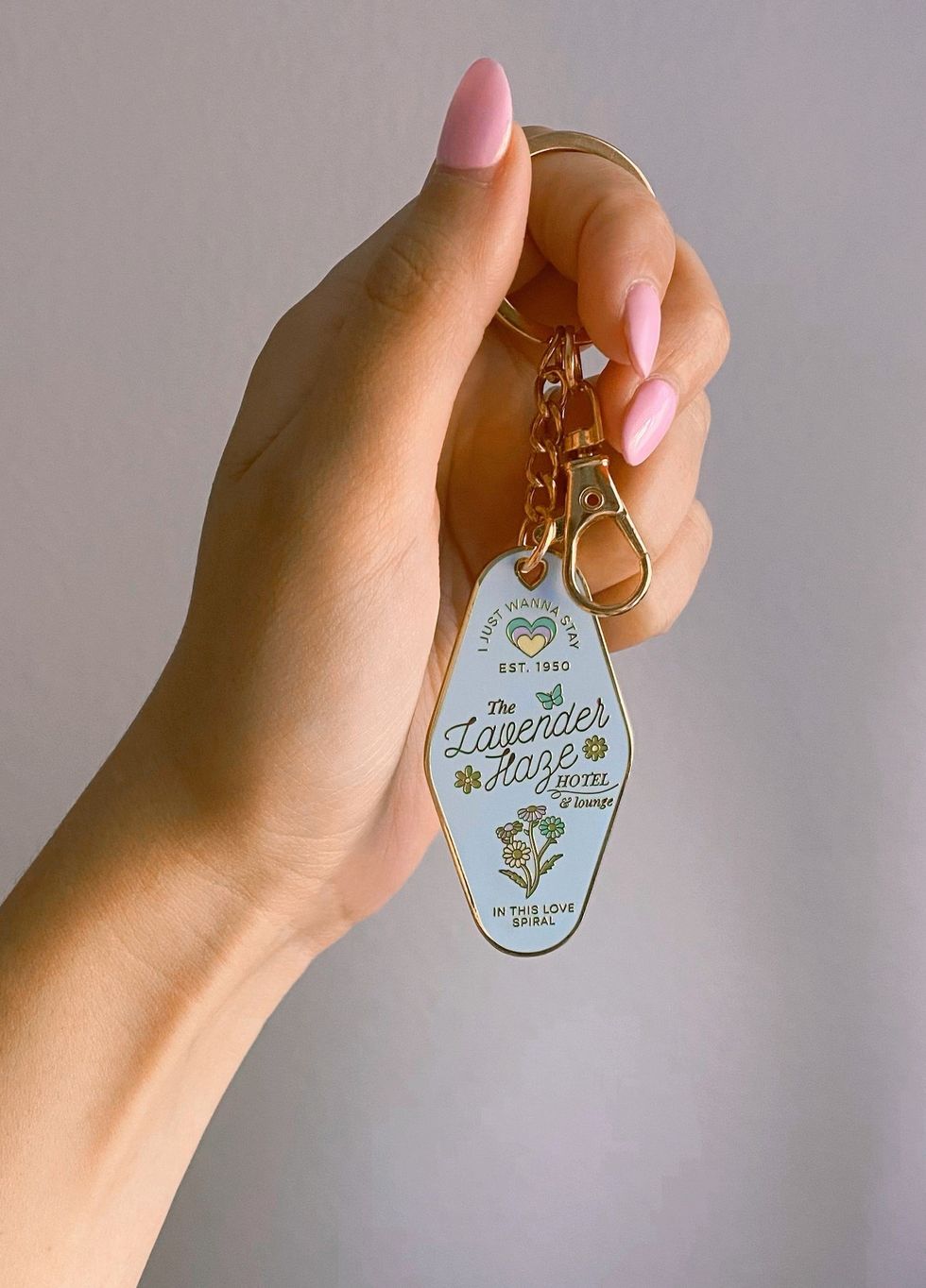 Lavender Haze Hotel & Lounge Motel Enamel Keychain