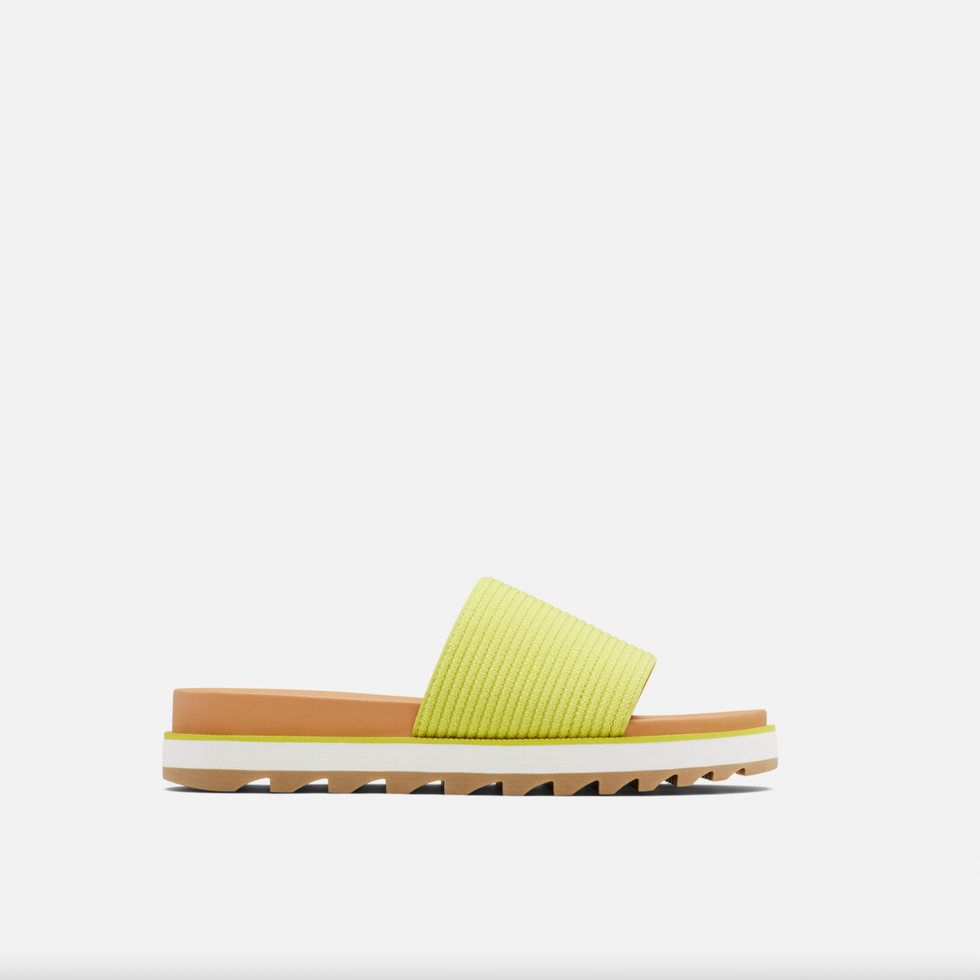 lime green slide on sandals