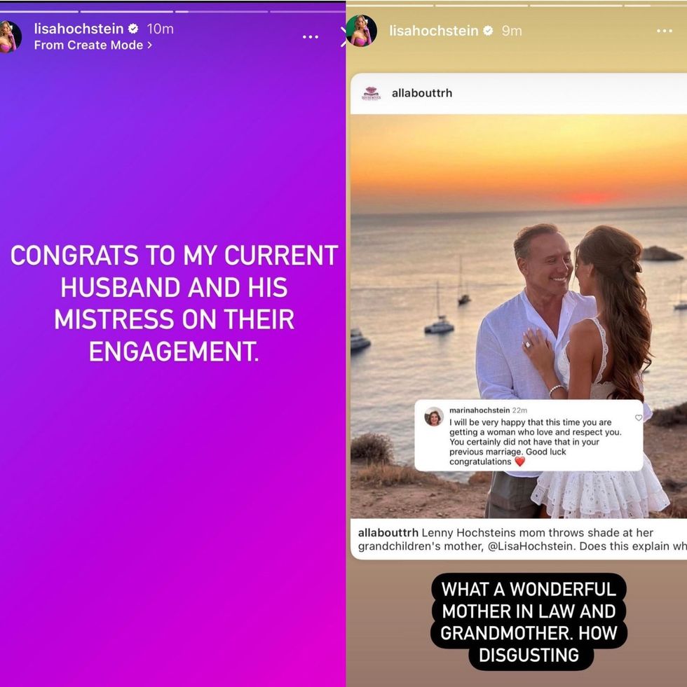 Lisa Hochstein responds to news of Lenny Hochstein's engagement.