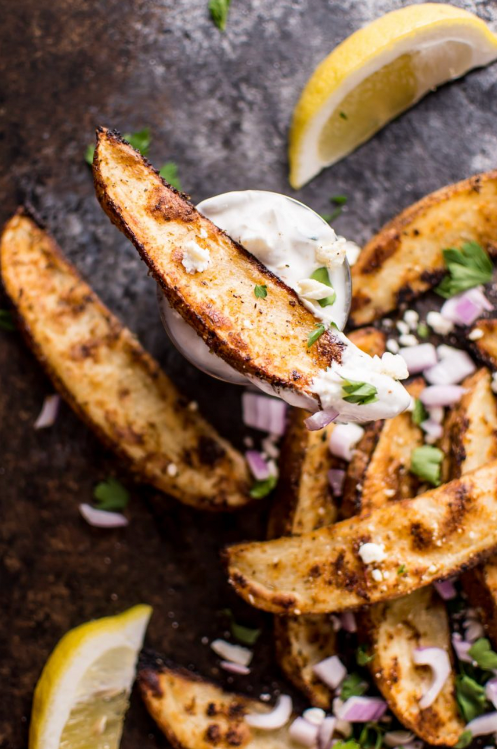 Loaded Greek Potato Wedges