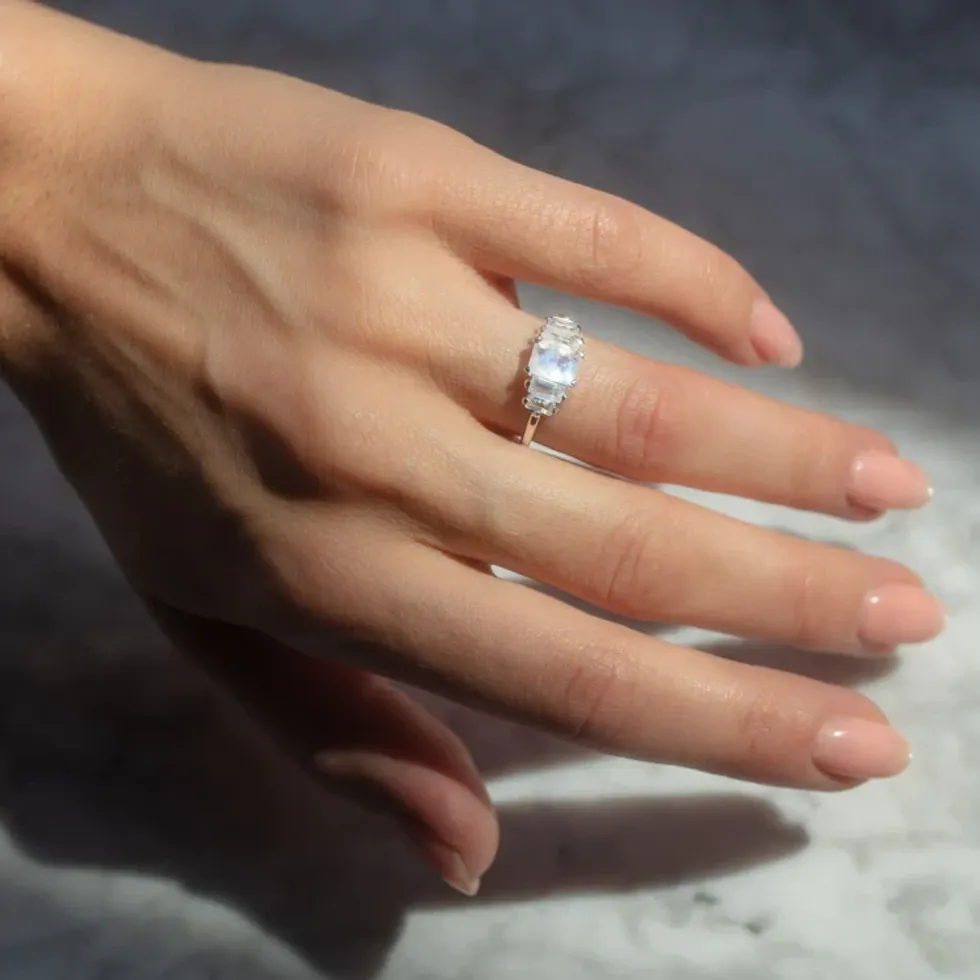 Local Eclectic Moonstone Decco Ring