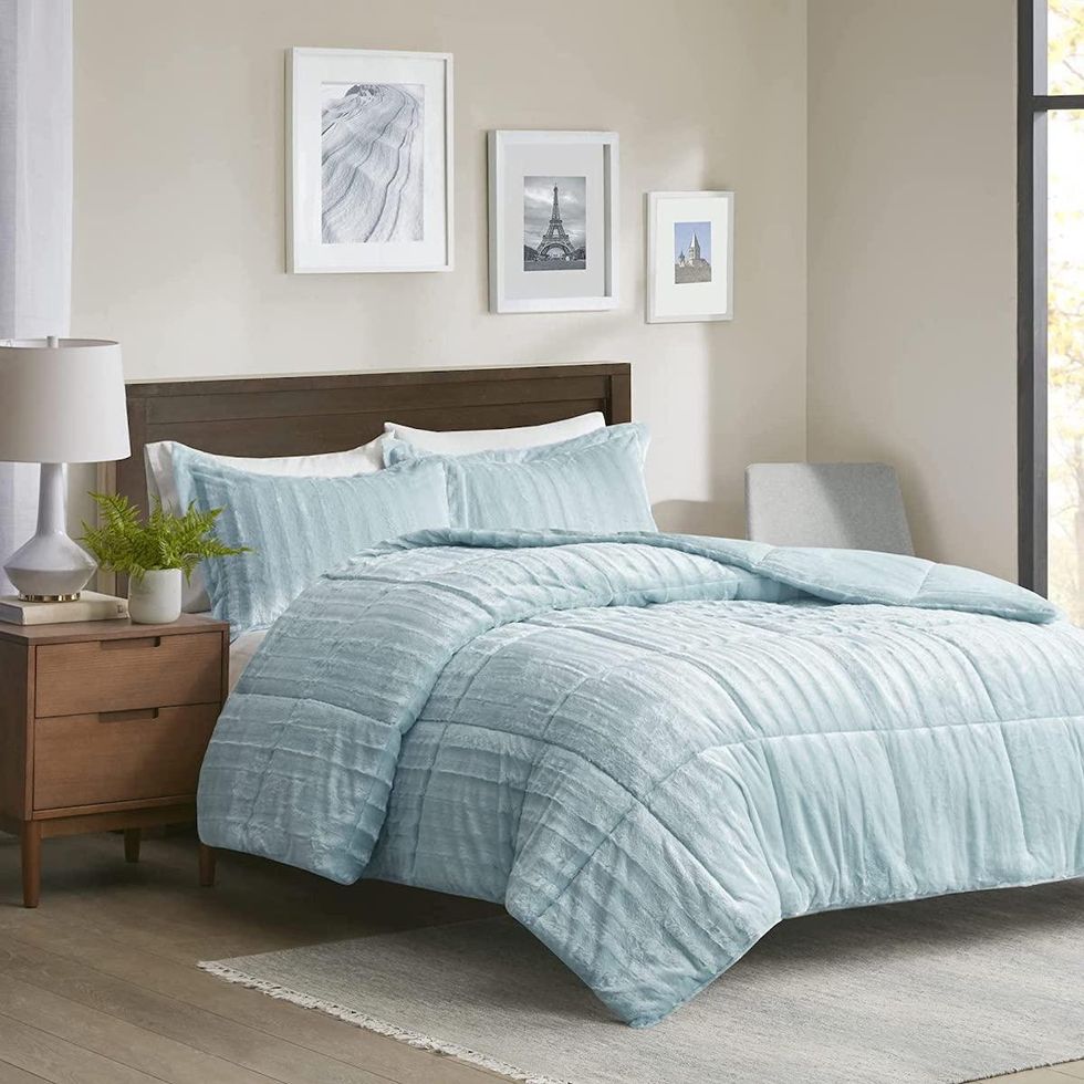 Madison Park Duke Luxe Faux Fur Reversible Comforter Set