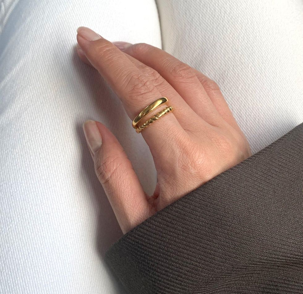 Mai D\u00e9sir\u00e9e Birdy Gold Double-Band Ring