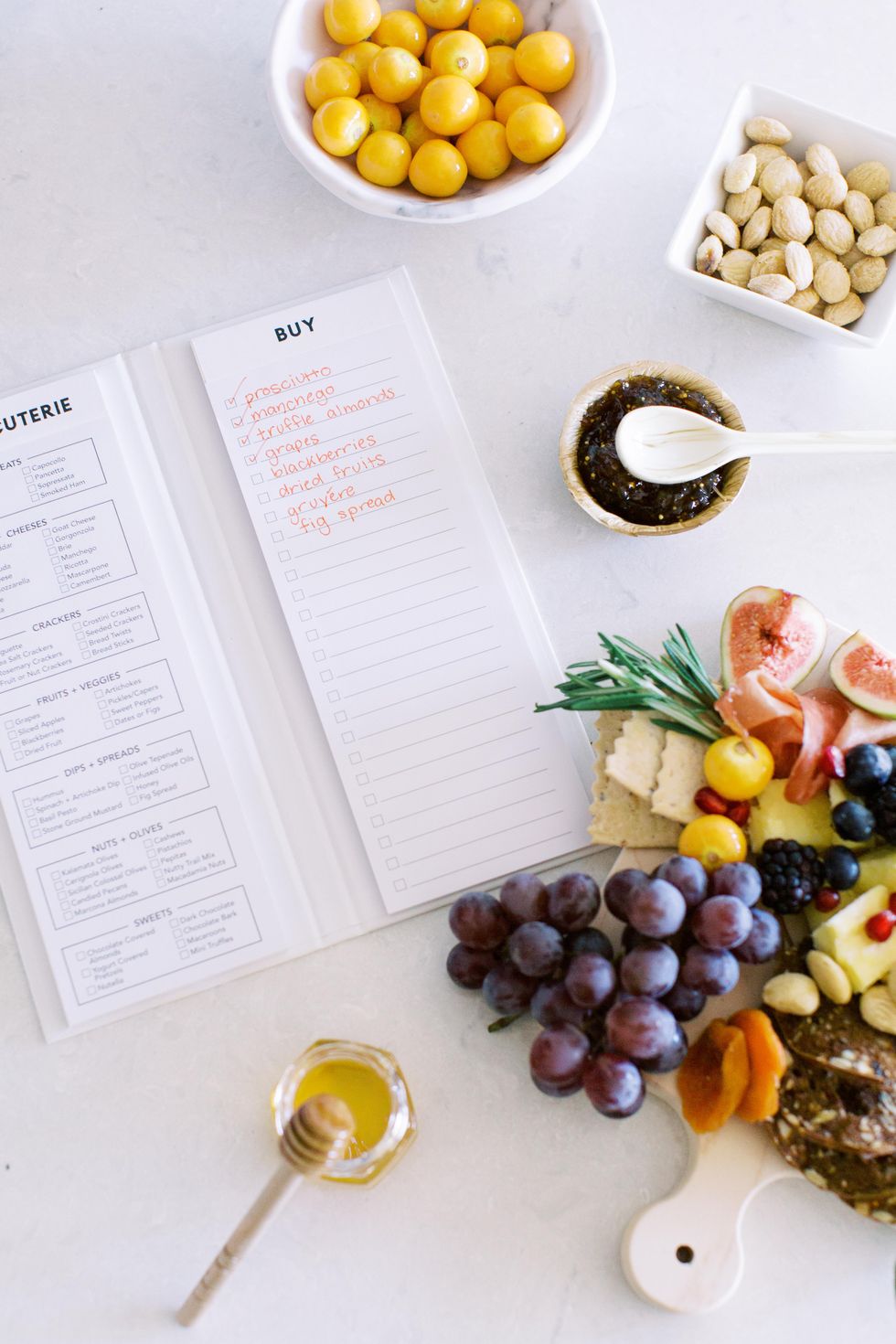 make a list for your charcuterie board